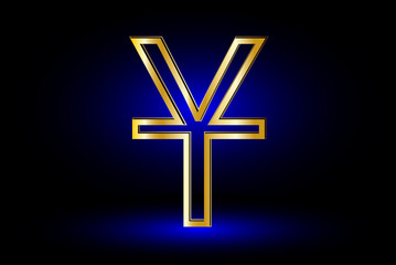 Obraz premium Yuan icon , currency symbol, vector illustration ,