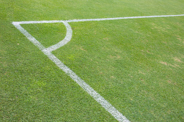 conner grass field,football or soccer game