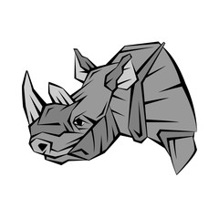 Rhino head profile vector illustration geometric style