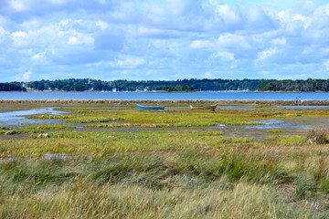 Ile d'Arz, Brittany, landscape with boats