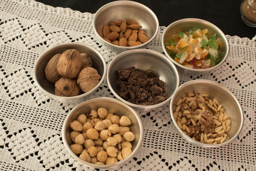 Panpepato ingredients. Typical Italian sweet.