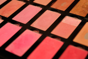 make up kit. Soft focus. Focus at central point. Used toning of the photo