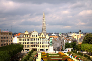 Obraz premium City of Brussels - capital of Belgium. View from Mountain of Arts (Mont des Arts).