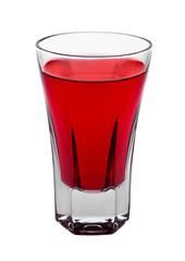 Red cocktail alcohol drink in elegant glass isolated