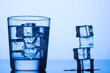 Water on the rocks. Drinking