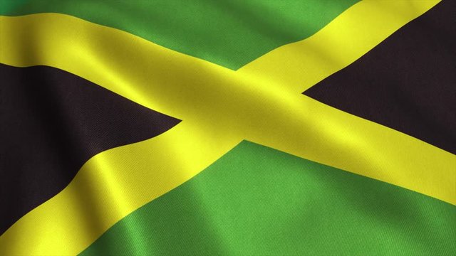 Jamaica Flag. Seamless Looping Animation. 4K High Definition Video