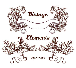 Crest with vintage style design elements, use for logo, frame