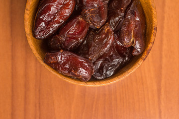 Dried Dates into a bowl. Tamara