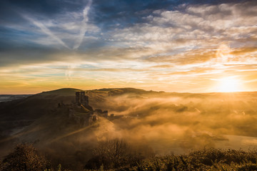 Misty Corfe Castle