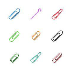 Set of multicolored paper clips, vector illustration.