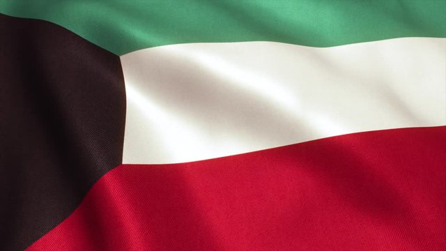 Kuwait Flag. Seamless Looping Animation. 4K High Definition Video