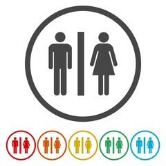 Toilets vector icon. Style is flat rounded symbol,