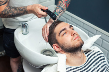 Man having hair dress