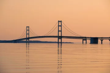 Fotobehang Bruggen Mackinac hangbrug  © haveseen