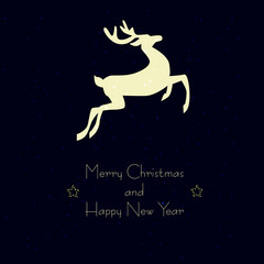 Obraz na płótnie Canvas Christmas card with a deer