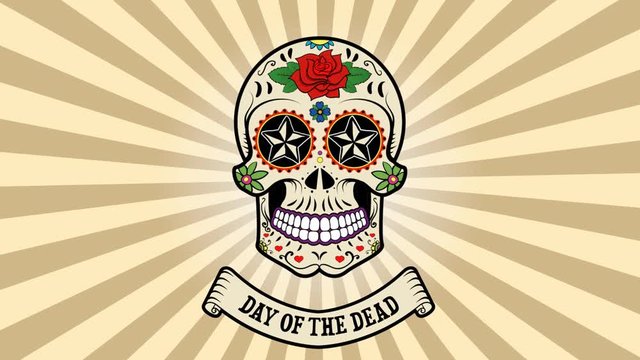 Day of the dead. Sugar skull animation.
