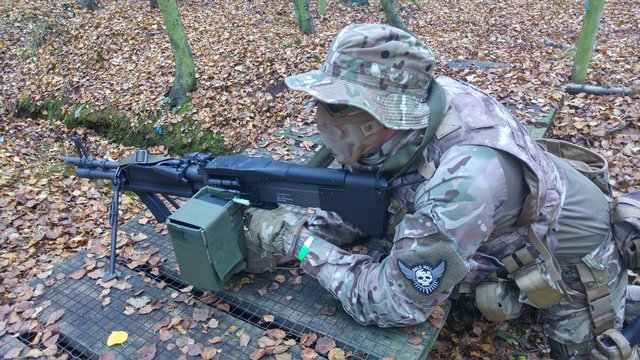 Soldier With Machine Gun