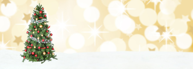 Weihnachtsbaum Weihnachten Dekoration Schnee Gold Textfreiraum C