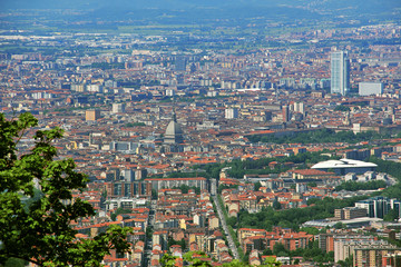 Fototapeta premium View of the city of Turin from Superga, Turin, Italy