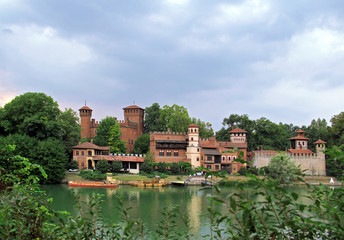 Fototapeta premium The Medieval castle in Turin, Borgo Medievale, Torino, Italy