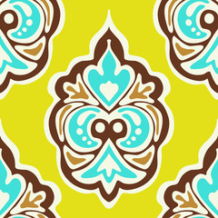 Vintage damask floral royal seamless pattern