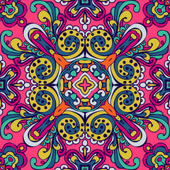 Colorful Festive Abstract Floral Vector Pattern