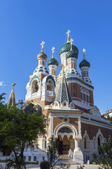 Fototapeta na wymiar Russian Orthodox Cathedral in City of Nice, France