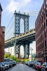 Zelfklevend Fotobehang Brooklyn Bridge Manhattan Bridge vanuit Brooklyn