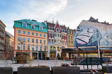 Christmas at Dome square in old Riga