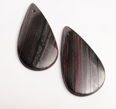 composition of jaspilite form of Quartzite gemstone on white 