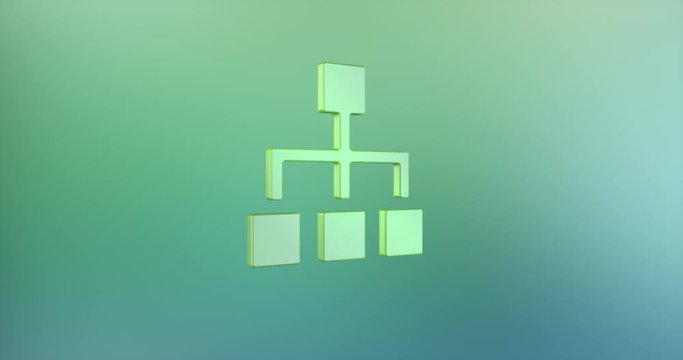 Animated Hierarchy Network Color 3d Icon Loop Modules for edit with alpha matte
