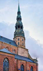 Saint Peter church in an old town of Riga