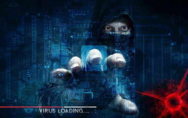 hacker and computer virus - concept