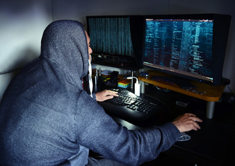 dangerous hacker stealing data -concept