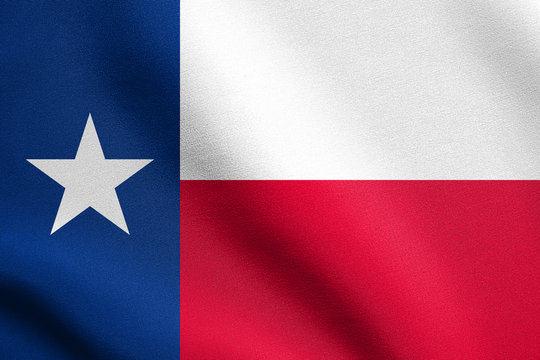 Flag of Texas waving with fabric texture