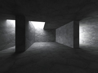 Dark empty concrete room interior background