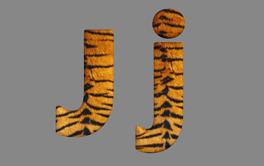 Form letters from program design 3d image of a tiger skin.