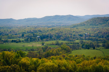 Spring view of the Appalachian Mountains from an overlook on I-6