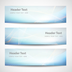 Abstract header blue wave white vector design