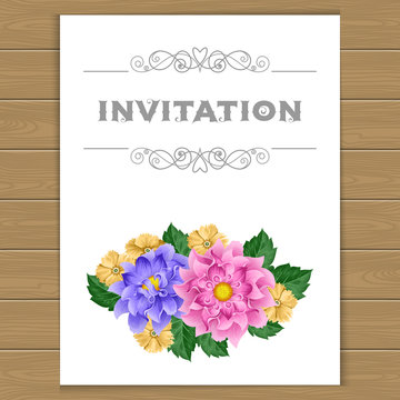 Floral invitation template