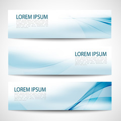 Fototapeta premium Abstract header blue wave white vector design