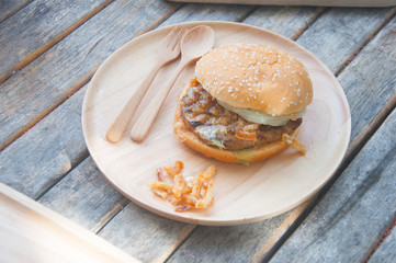 Fresh homemade burger with sesame seeds
