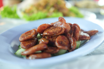 fried chinese sausage