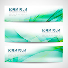 Naklejka premium Abstract header green wave white vector design