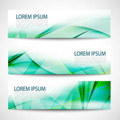Abstract header green wave white vector design