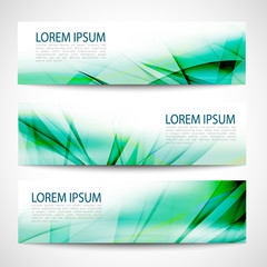 Abstract header green wave white vector design