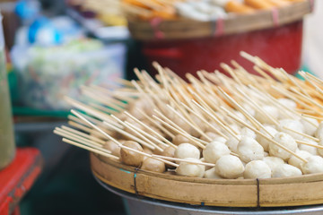 Steam meat balls and sausages