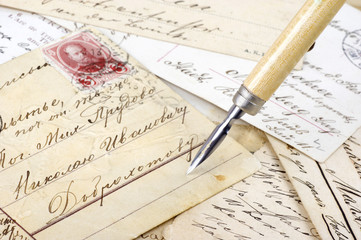 Old pen with postcards
