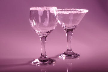 Wine glass close-up, decoration on the edge of a white crumb