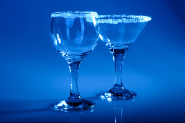 Wine glass close-up, decoration on the edge of a white crumb